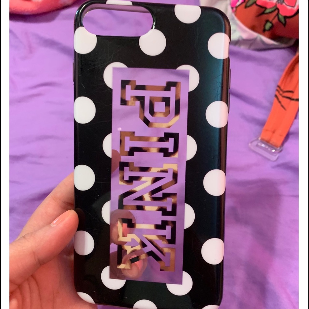 Pink polka dot phone case